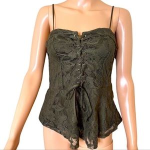 Express one eleven women’s lace corset green top